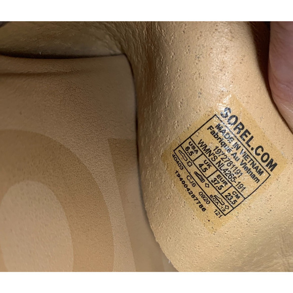 Sorel Ella II Ivory Leather Two Banded Slide Sandals Flats Women's Sz 6.5 - Picture 5 of 7